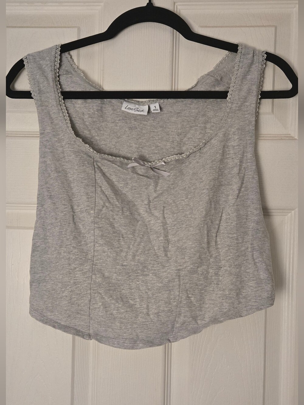 Lovesick By Torrid Grey Crop Tank Top